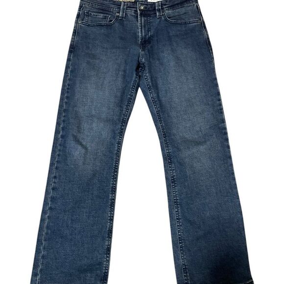 TK Axel Mens Jeans Slim Boot Cut Stretch Denim Med Wash Blue Size 34x32 - Picture 1 of 8